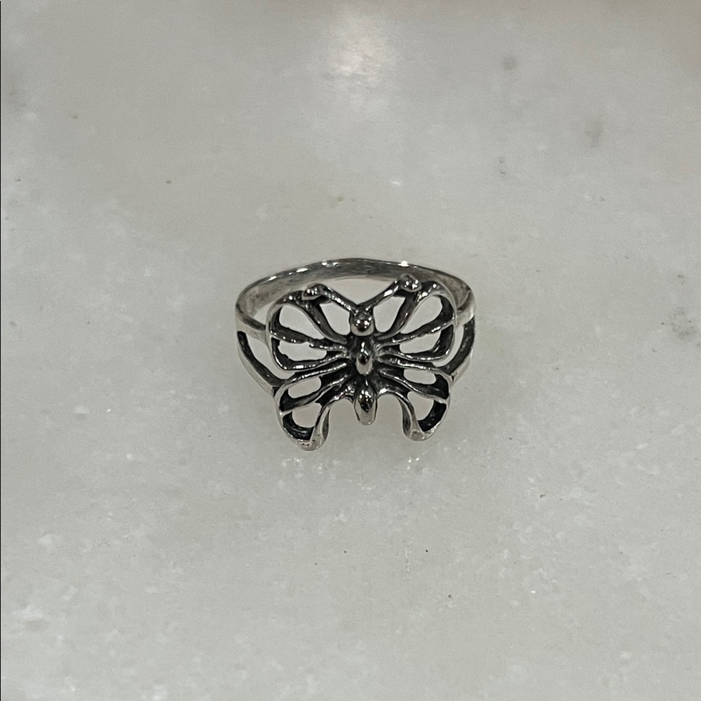 Sterling Silver Butterfly Ring Summer Trendy Jewelry Size 7.5